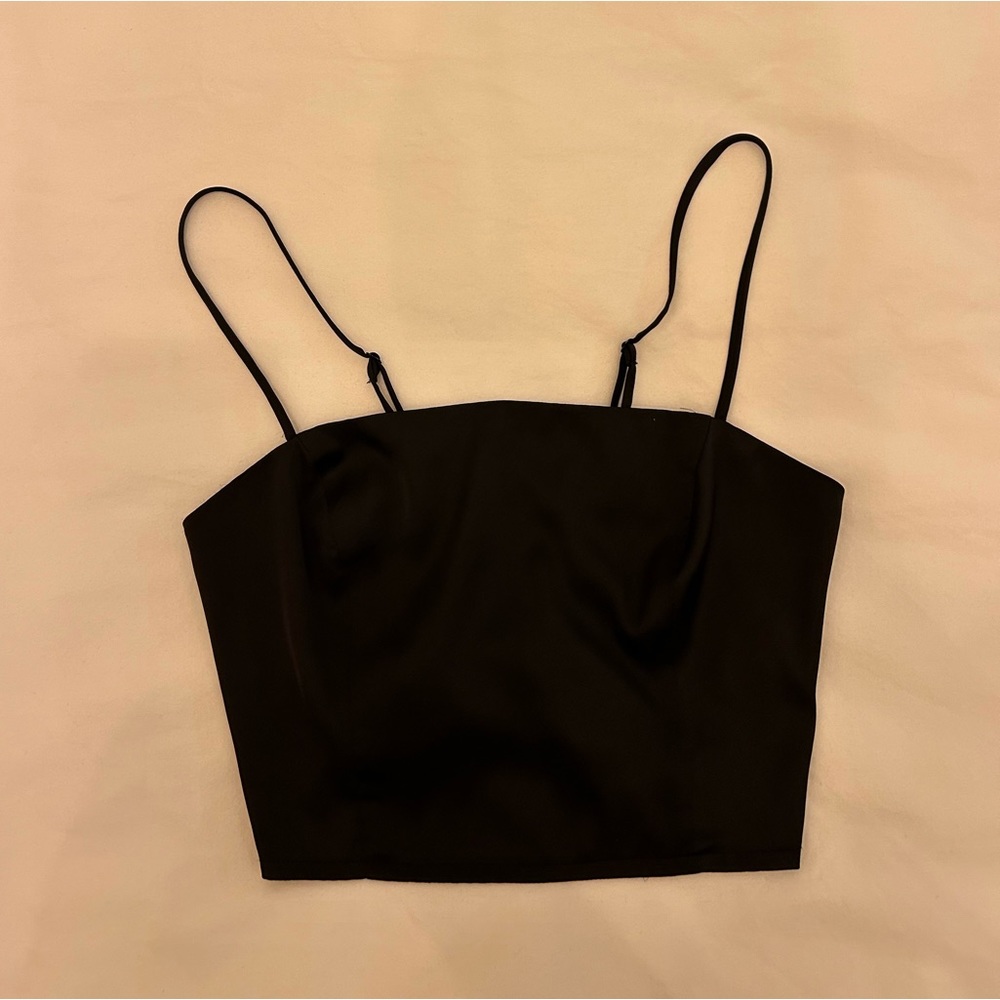 Garage black satin camisole